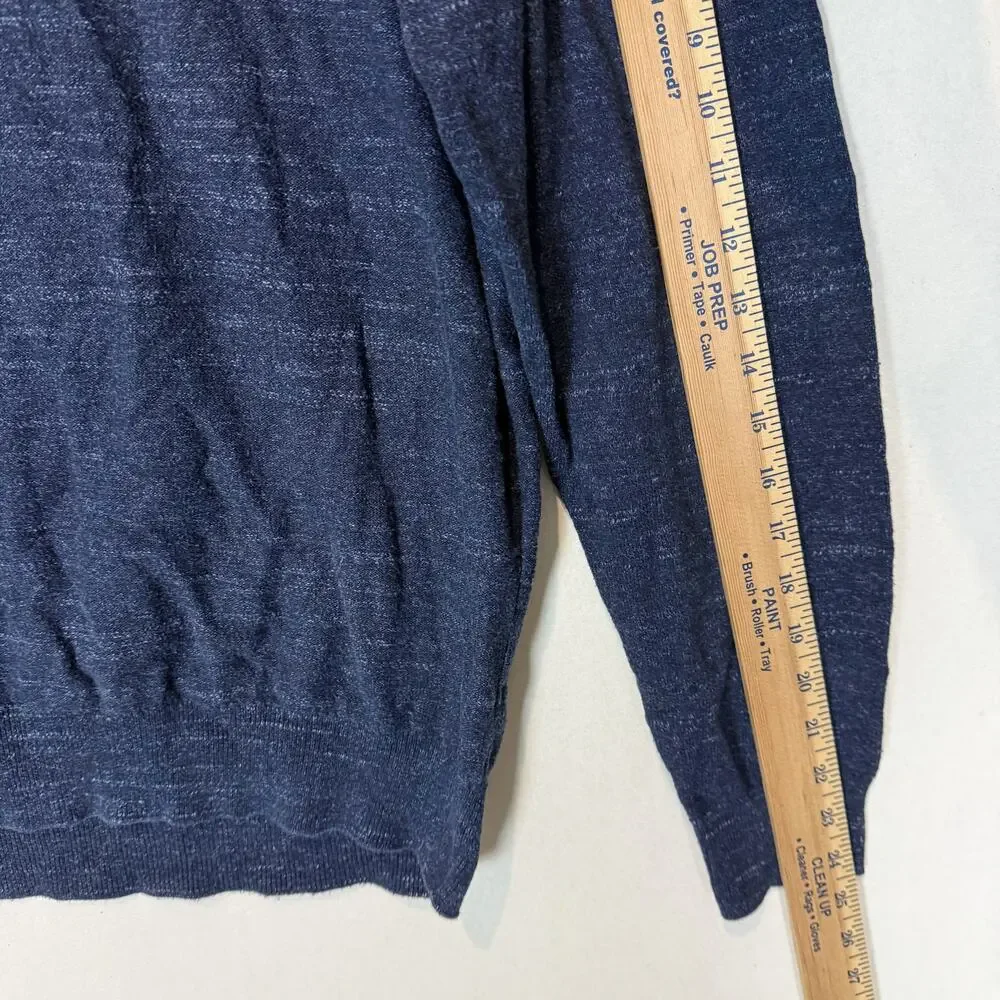 J.CREW Mercantile Sweater‎ Mens Medium Navy Blue Cotton Crewneck Knit Pullover